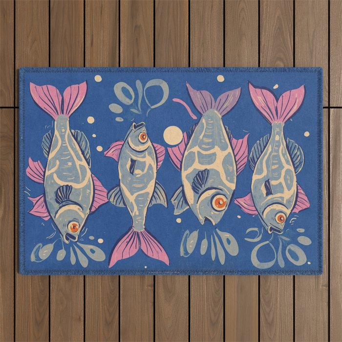 Oceanic Life - Fishes Outdoor Rug Gallery Image 1
