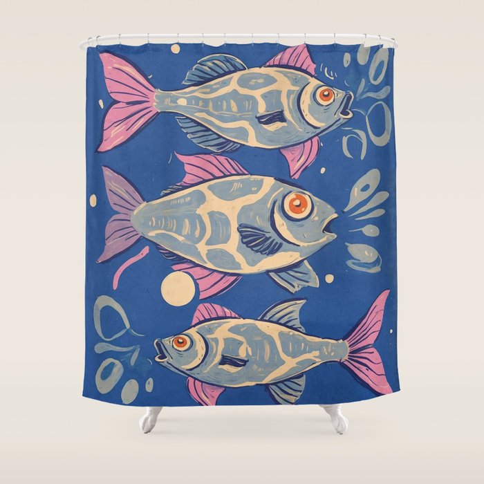 Oceanic Life - Fishes Shower Curtain Gallery Image 1