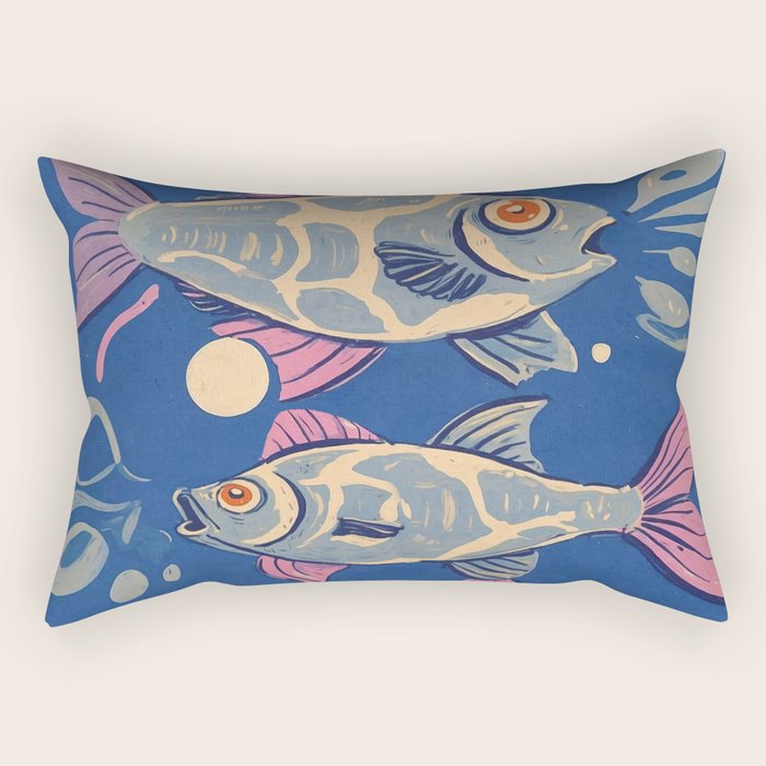 Oceanic Life - Fishes Rectangular Pillow Gallery Image 1