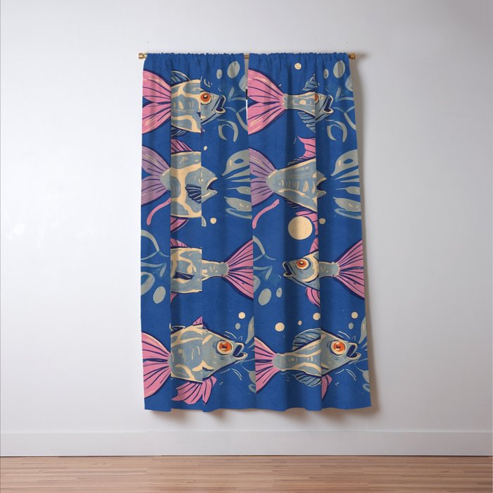 Oceanic Life - Fishes Window Curtain Gallery Image 3