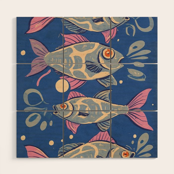 Oceanic Life - Fishes Wood Wall Art Gallery Image 1