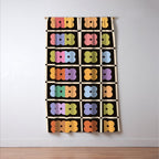 Colorful Flowers and Black & White Patchwork Gingham  Window Curtain Gallery Image 3