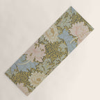 William Morris Vintage Chrysanthemum Pastel Pink Gold Blue 1876  Yoga Mat Gallery Image 1