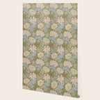 William Morris Vintage Chrysanthemum Pastel Pink Gold Blue 1876  Wallpaper Gallery Image 2
