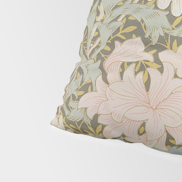 William Morris Vintage Chrysanthemum Pastel Pink Gold Blue 1876  Pillow Sham Gallery Image 4