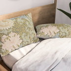 William Morris Vintage Chrysanthemum Pastel Pink Gold Blue 1876  Pillow Sham Gallery Image 2