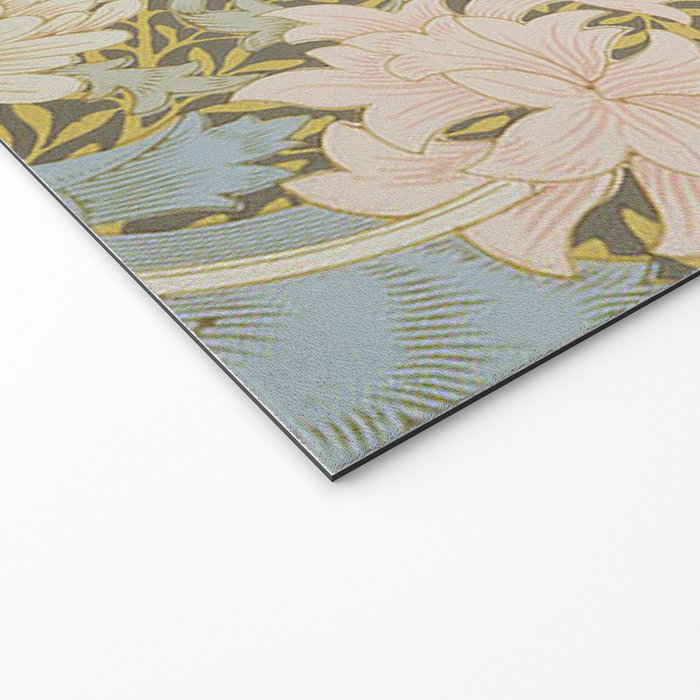 William Morris Vintage Chrysanthemum Pastel Pink Gold Blue 1876  Welcome Mat Gallery Image 2