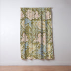 William Morris Vintage Chrysanthemum Pastel Pink Gold Blue 1876  Window Curtain Gallery Image 3