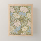 William Morris Vintage Chrysanthemum Pastel Pink Gold Blue 1876  Mini Art Print Gallery Image 1
