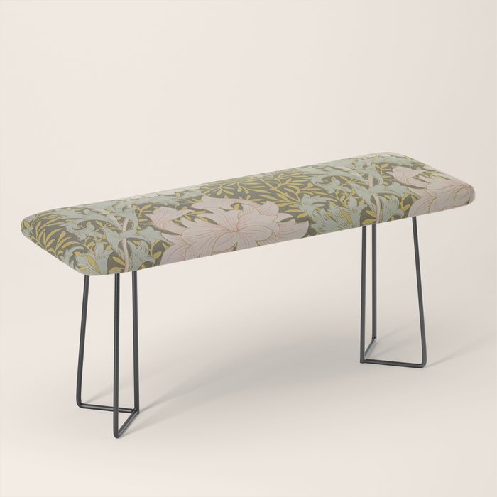 William Morris Vintage Chrysanthemum Pastel Pink Gold Blue 1876  Bench Gallery Image 1