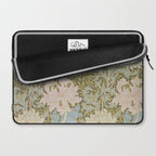 William Morris Vintage Chrysanthemum Pastel Pink Gold Blue 1876  Laptop Sleeve Gallery Image 2