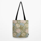 William Morris Vintage Chrysanthemum Pastel Pink Gold Blue 1876  Tote Bag Gallery Image 2