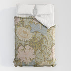 William Morris Vintage Chrysanthemum Pastel Pink Gold Blue 1876  Duvet Cover Gallery Image 6