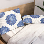 Indigo Succulent |  Watercolor Painting Pillow Sham Gallery Image 2