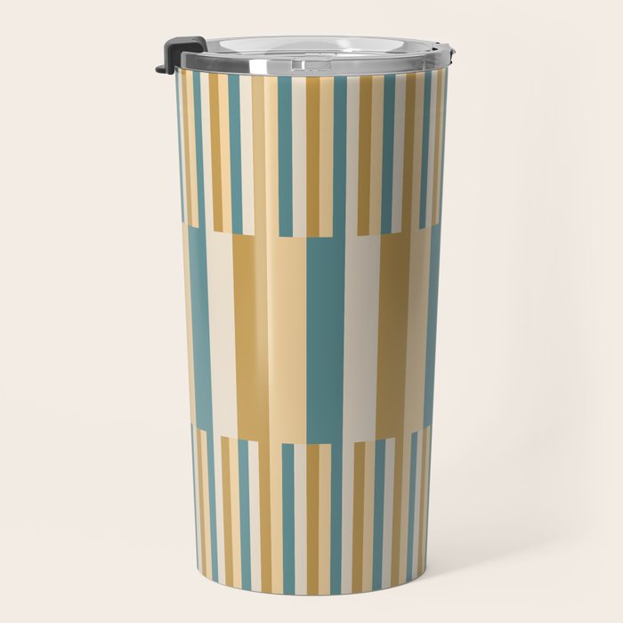 Mixed Stripes Pattern XVII Retro Nautical Travel Mug Gallery Image 3