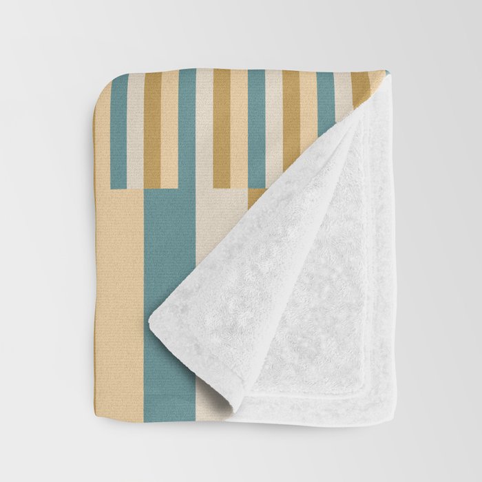 Mixed Stripes Pattern XVII Retro Nautical Throw Blanket Gallery Image 3