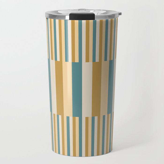 Mixed Stripes Pattern XVII Retro Nautical Travel Mug Gallery Image 1