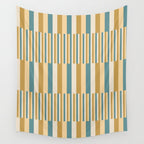 Mixed Stripes Pattern XVII Retro Nautical Wall Tapestry Gallery Image 4