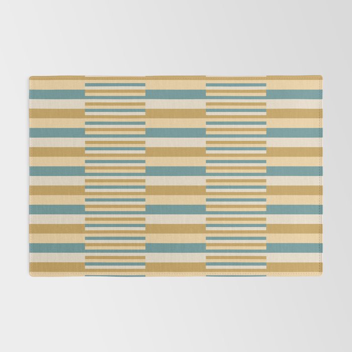 Mixed Stripes Pattern XVII Retro Nautical Rug Gallery Image 2