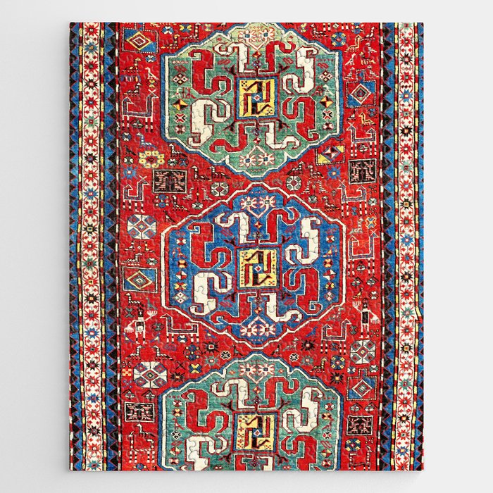 Chondzoresk Karabagh Caucasian Antique Carpet Print Jigsaw Puzzle Gallery Image 1