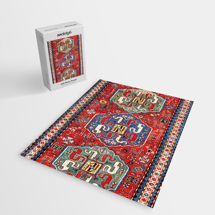 Chondzoresk Karabagh Caucasian Antique Carpet Print Jigsaw Puzzle Gallery Image 2