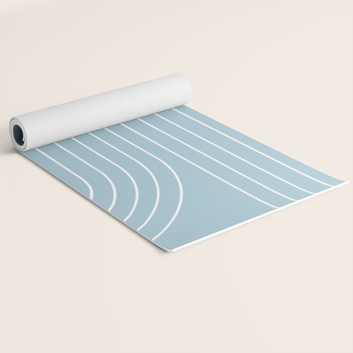 Minimal Line Curvature XCVII Sky Blue Yoga Mat Gallery Image 2