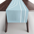Minimal Line Curvature XCVII Sky Blue Table Runner Gallery Image 1