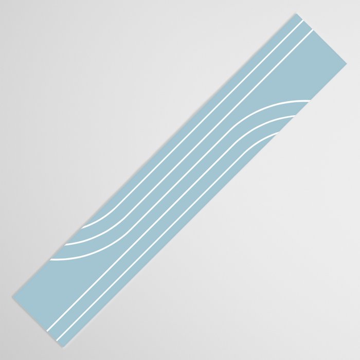 Minimal Line Curvature XCVII Sky Blue Table Runner Gallery Image 3