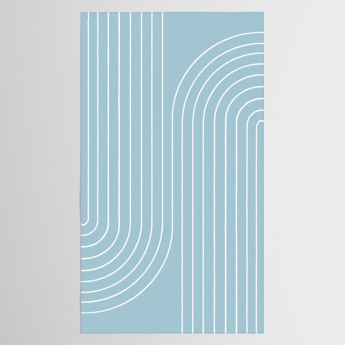 Minimal Line Curvature XCVII Sky Blue Tablecloth Gallery Image 2