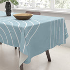 Minimal Line Curvature XCVII Sky Blue Tablecloth Gallery Image 3