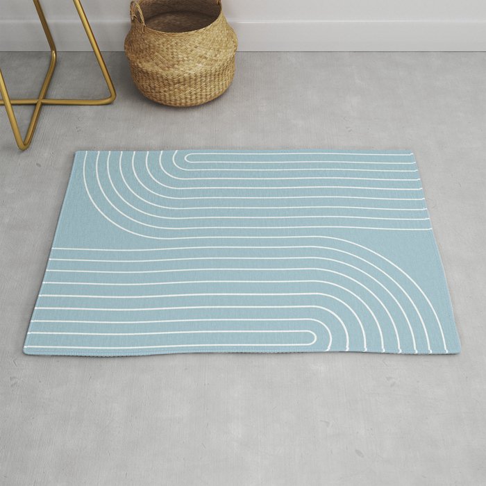 Minimal Line Curvature XCVII Sky Blue Rug Gallery Image 1