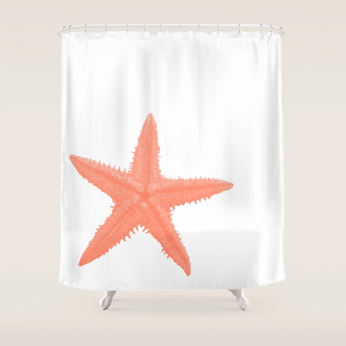Coral Starfish Shower Curtain Gallery Image 1