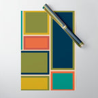 Modular Midcentury Modern Geometric Pattern in Retro Mid Mod Colors Wrapping Paper Gallery Image 1