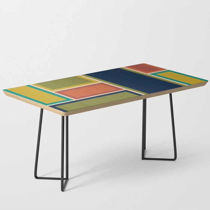 Modular Midcentury Modern Geometric Pattern in Retro Mid Mod Colors Coffee Table Gallery Image 1