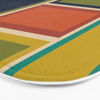 Modular Midcentury Modern Geometric Pattern in Retro Mid Mod Colors Bath Mat Gallery Image 3