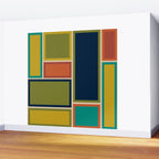 Modular Midcentury Modern Geometric Pattern in Retro Mid Mod Colors Wall Mural Gallery Image 2