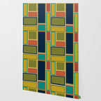 Modular Midcentury Modern Geometric Pattern in Retro Mid Mod Colors Wallpaper Gallery Image 2