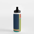 Modular Midcentury Modern Geometric Pattern in Retro Mid Mod Colors Water Bottle Gallery Image 2
