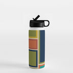Modular Midcentury Modern Geometric Pattern in Retro Mid Mod Colors Water Bottle Gallery Image 1