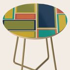 Modular Midcentury Modern Geometric Pattern in Retro Mid Mod Colors Side Table Gallery Image 2