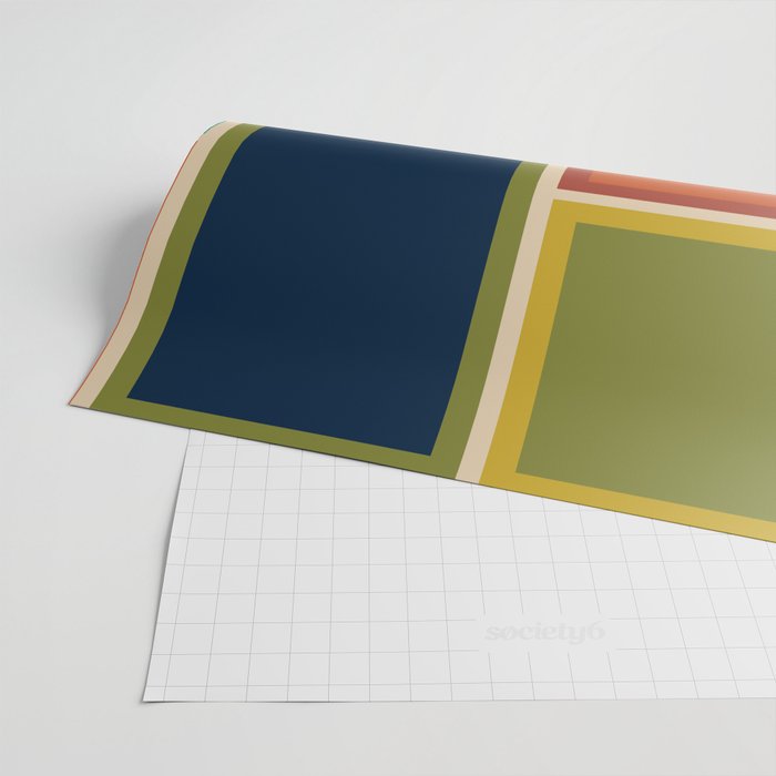 Modular Midcentury Modern Geometric Pattern in Retro Mid Mod Colors Wrapping Paper Gallery Image 2