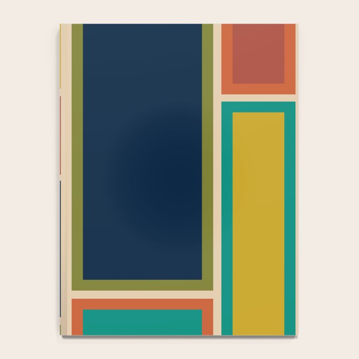 Modular Midcentury Modern Geometric Pattern in Retro Mid Mod Colors Notebook Gallery Image 4