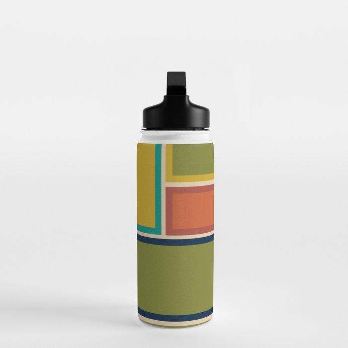 Modular Midcentury Modern Geometric Pattern in Retro Mid Mod Colors Water Bottle Gallery Image 3