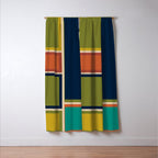 Modular Midcentury Modern Geometric Pattern in Retro Mid Mod Colors Window Curtain Gallery Image 3