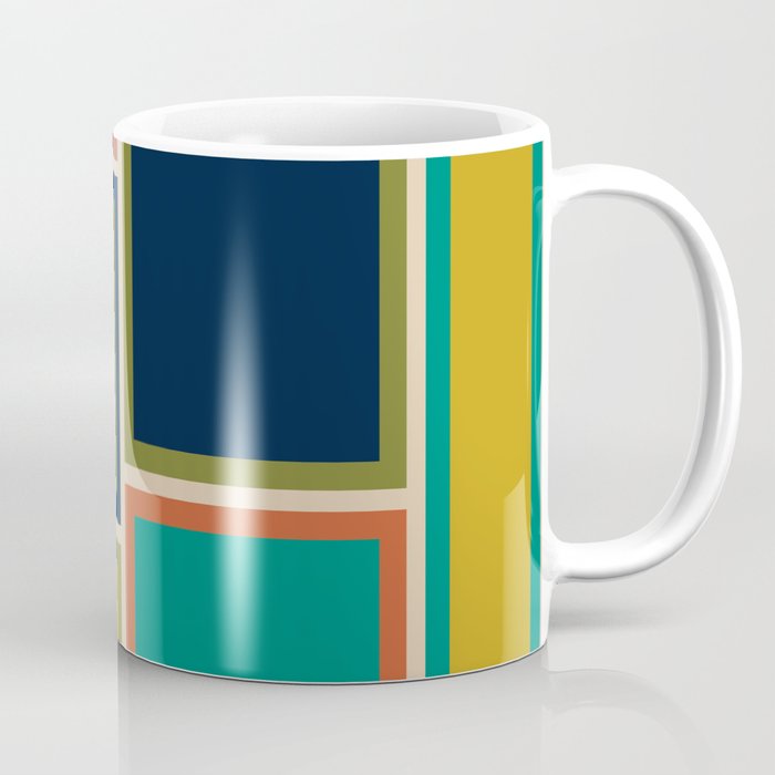 Modular Midcentury Modern Geometric Pattern in Retro Mid Mod Colors Coffee Mug Gallery Image 1