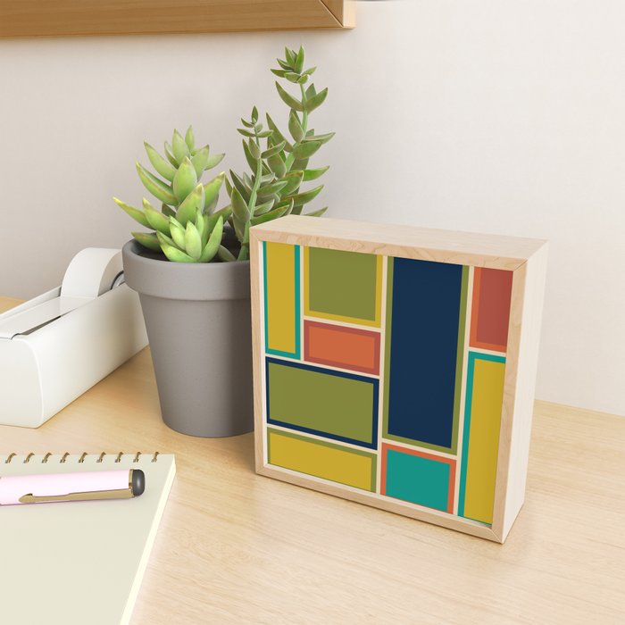 Modular Midcentury Modern Geometric Pattern in Retro Mid Mod Colors Mini Art Print Gallery Image 2