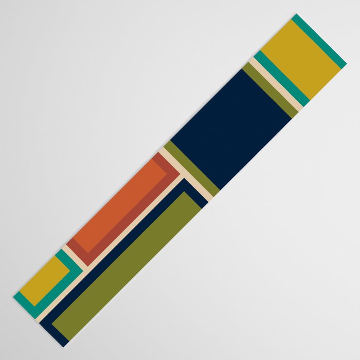 Modular Midcentury Modern Geometric Pattern in Retro Mid Mod Colors Table Runner Gallery Image 3