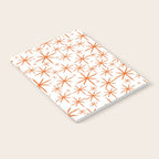 Twinkling Starbursts Mid Century Modern Pattern in White and Orange Notebook Gallery Image 2