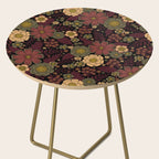 Classy Burgundy, Cream & Sage Green Floral Pattern Side Table Gallery Image 2