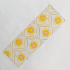 Vintage 70s Yellow Floral Pattern Yoga Mat Gallery Image 1